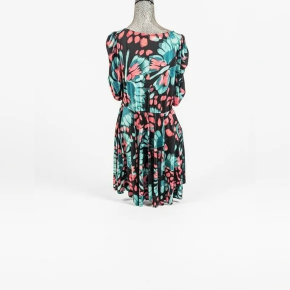Torrid Teal and Pink Floral Mini Dress - Picture 2 of 5
